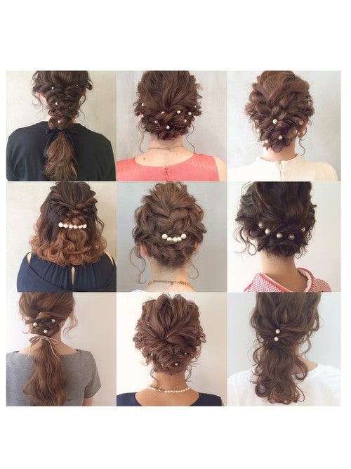 結婚式ヘアセットをした女性の画像
