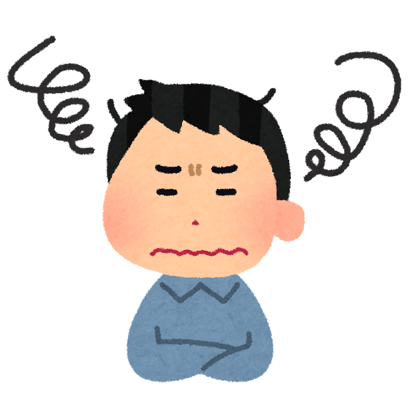 モヤモヤした人のイラスト(男性)