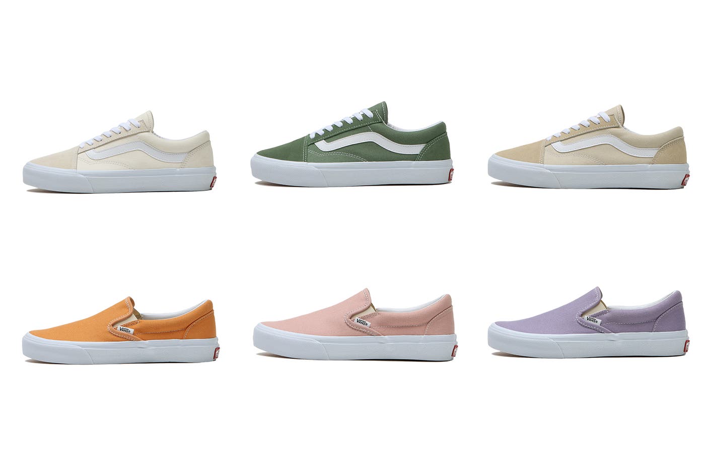 (上段)Old Skool (オールドスクール)、(下段)とSlip-On(スリッポン)