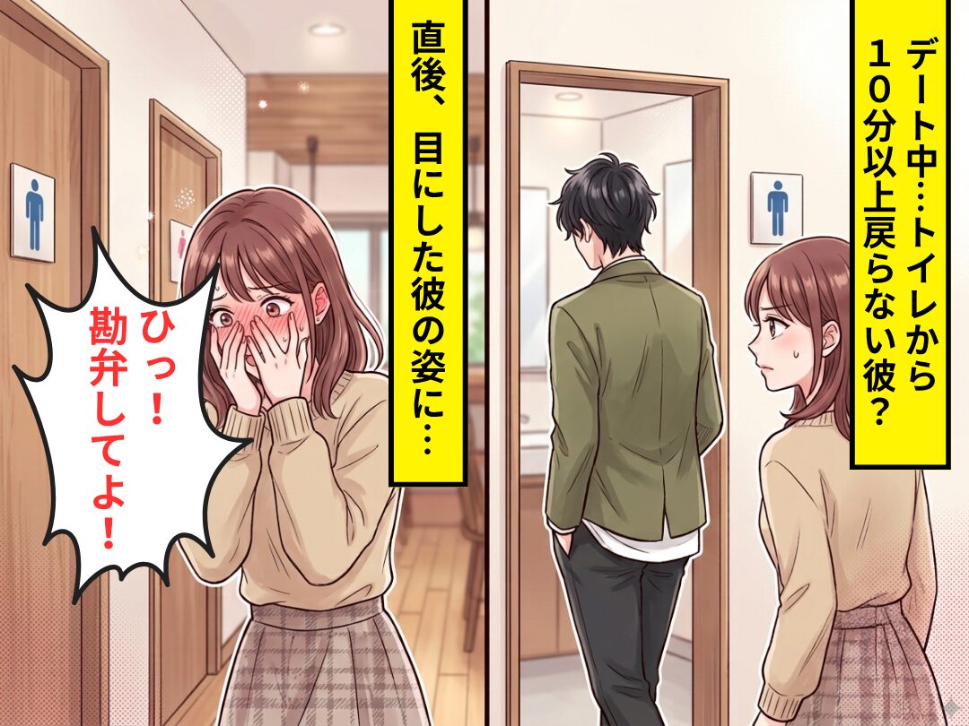 デート中…トイレから“10分以上”戻らない彼？直後⇒目にした【彼の姿】に…彼女「ひっ！勘弁してよ！」