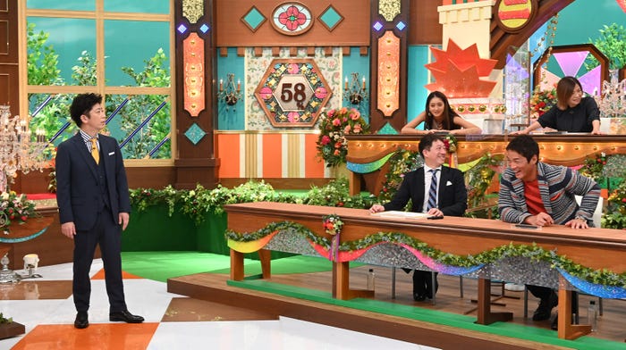 MC後藤輝基とゲスト(上段左から)みちょぱ、大久保佳代子(下段左から)高橋茂雄、長嶋一茂 (C)テレビ朝日