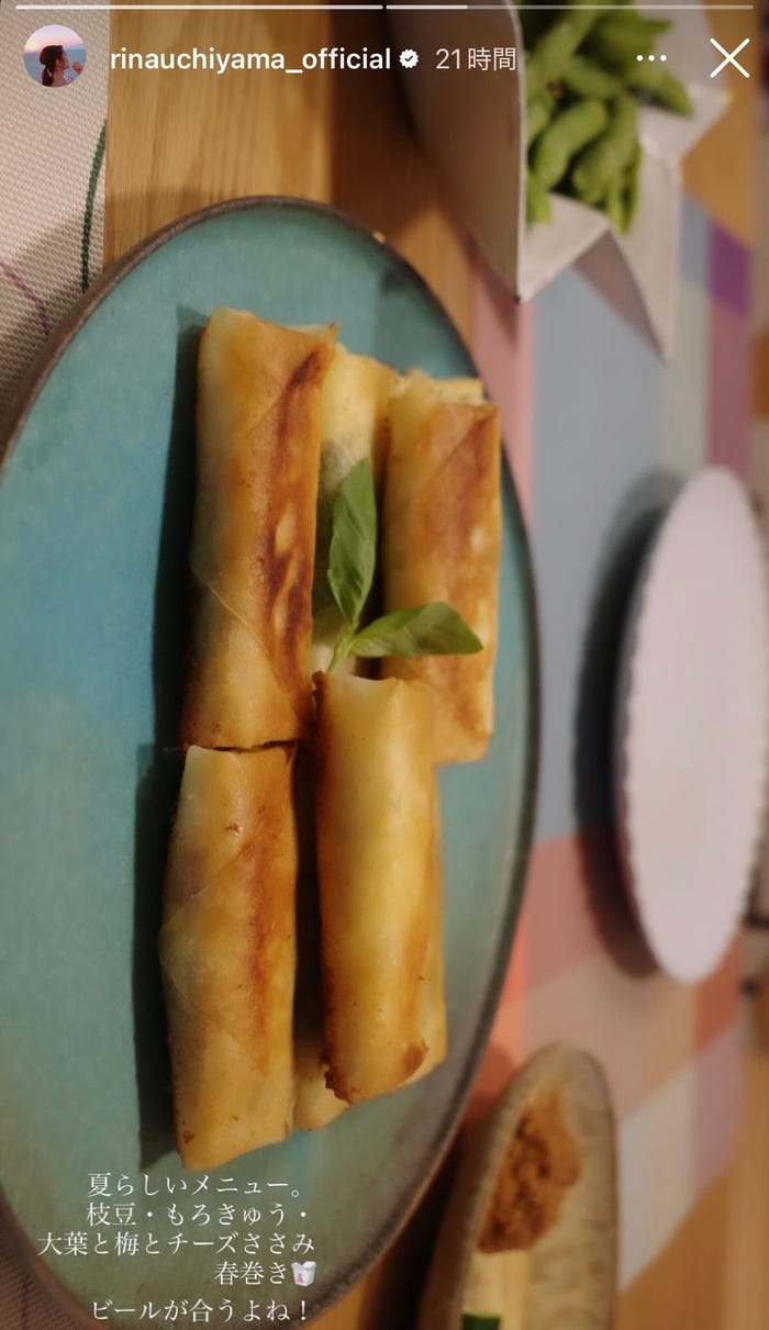 内山理名Instagramストーリーズより