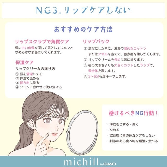 リップケアをしないのはNG