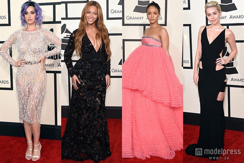 （左から）ケイティ・ペリー、ビヨンセ、リアーナ、マイリー・サイラス／photo：Getty Images