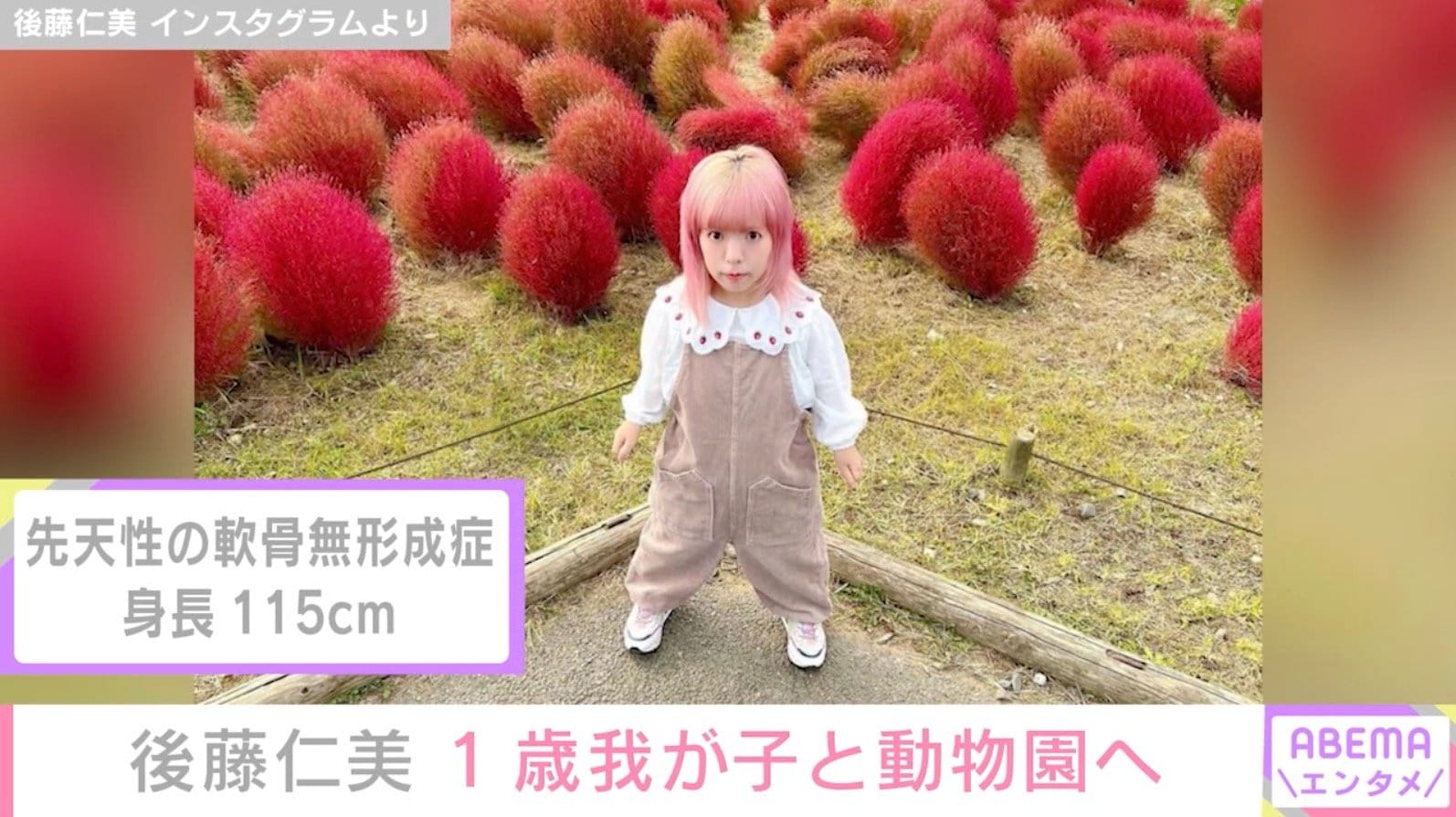 身長115cmモデル・後藤仁美、1歳の我が子と動物園での親子ショットに反響「とてもステキです」