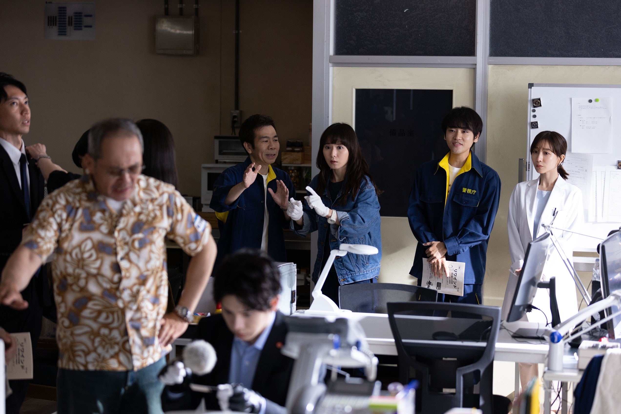 （左から）マギー、松岡茉優、泉澤祐希、田中みな実「ギークス～警察署の変人たち～」第9話より（C）フジテレビ