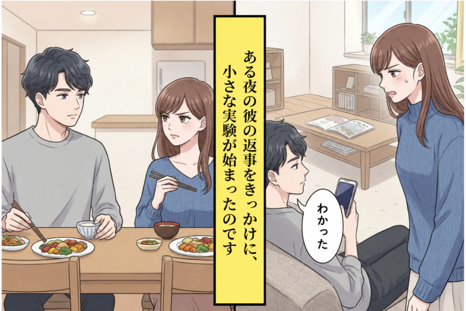「わかった」と「わかったー」で全然態度が違うと彼に説明したら→彼が実験を始めた