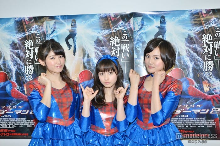 スパイダーマン愛に負けないぐらい、「Rev.fromDVL」への愛も語り、今後に意気込みを見せた3人/秋山美穂、橋本環奈、四宮なぎさ(左から)