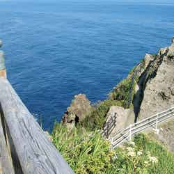 石室神社からの眺め、空気が澄んでいる時は伊豆七島が手に取るように見える/右奥に見えるのは熊野神社(提供画像)