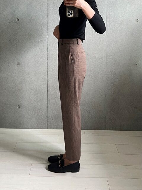 ユニクロ　スマートアンクルパンツ　チェック