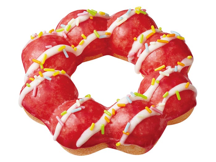 ポン・デ・リース、クランベリーフレーバー/画像提供:ミスタードーナツ