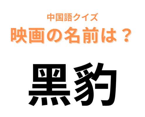 中国語で【黑豹】と表す映画は?一瞬で答えがわかる人も...!