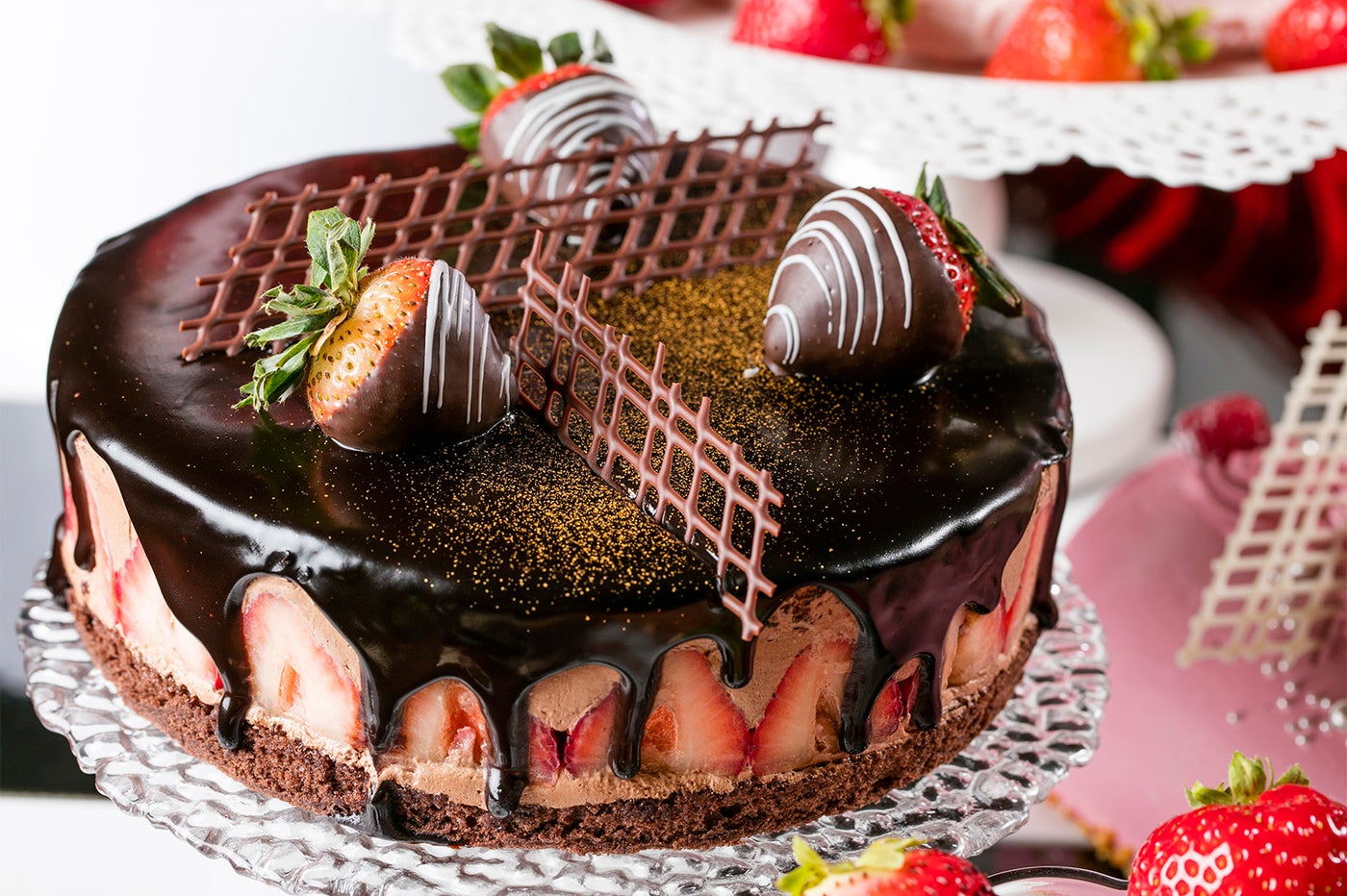 フツウの恋には飽きたわ チョコレート・ストロベリーショートケーキ／画像提供：ヒルトン東京お台場