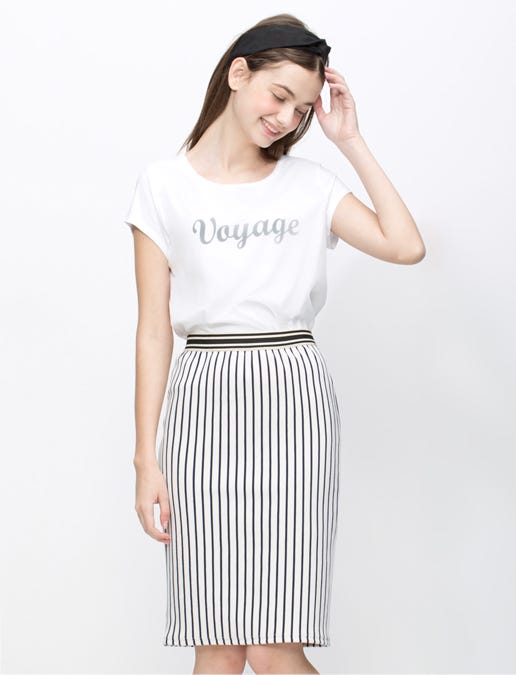 ストライプタイトスカート「riana」¥6,372(税込)