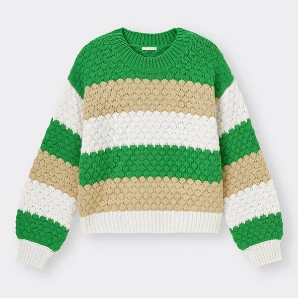 GU　ボーダーセーター　主役トップス　トレンドコーデ　EccO　イラスト　ビッグボーダーセーター