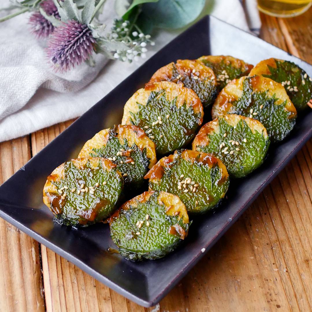 長芋のしそ巻き照り焼き