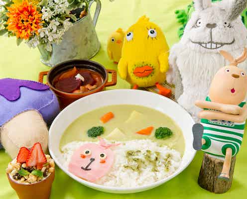 「ウサビッチ」新宿でコラボカフェ開催、人参ステーキや爆弾ケーキをリアルにメニュー化