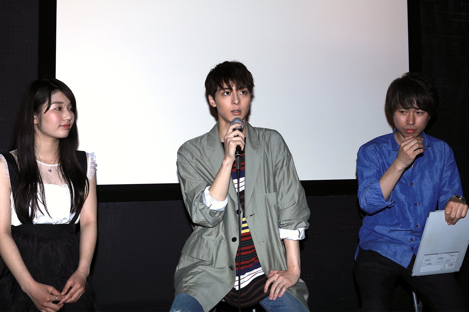 （左から）松原菜野花、高杉真宙、加藤慶吾監督（提供写真）