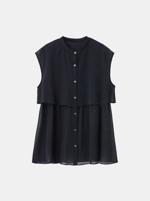 PLST シアードットレイヤードシャツ PLSTのシアードットレイヤードシャツ