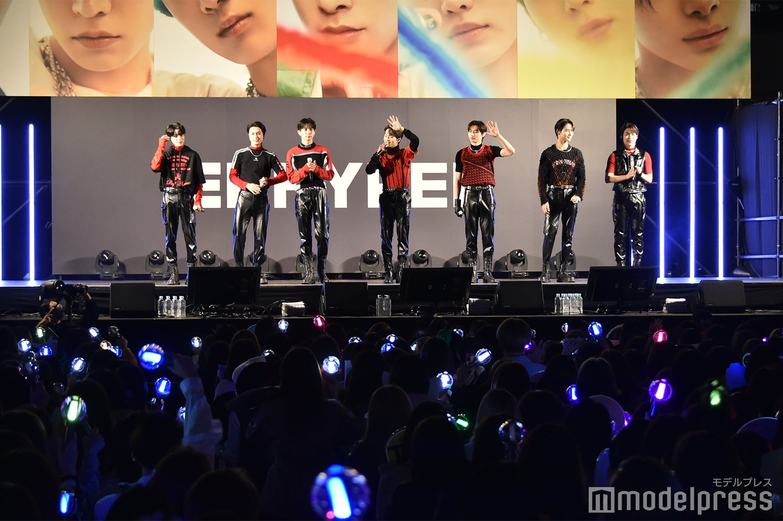 （左から）JAKE、JAY、HEESEUNG、JUNGWON、SUNGHOON、NI-KI、SUNOO／ENHYPEN日本1stアルバム「定め」発売記念イベント （C）モデルプレス