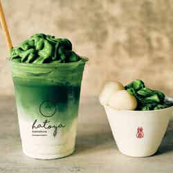 左から:抹茶ラテ 鎌倉壱 700円(税込) +焙煎抹茶ソフトトッピング 600円、焙煎抹茶ソフト 700円+白玉 150円/提供画像