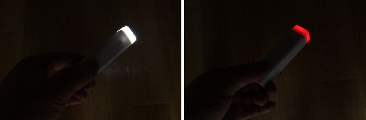 ダイソーの防犯ブザーのライトの白点灯と赤点灯