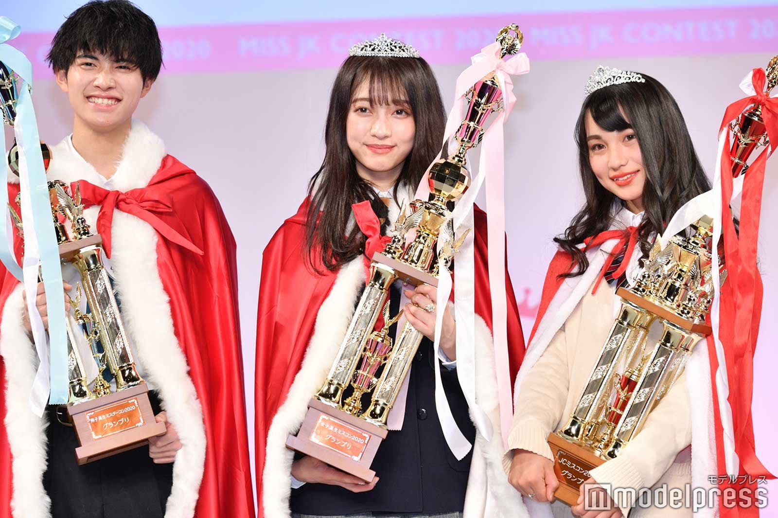 男子高生ミスターコングランプリ・中野晴仁くん、女子高生ミスコングランプリ・ひっか、JCミスコングランプリ・JURI（C）モデルプレス