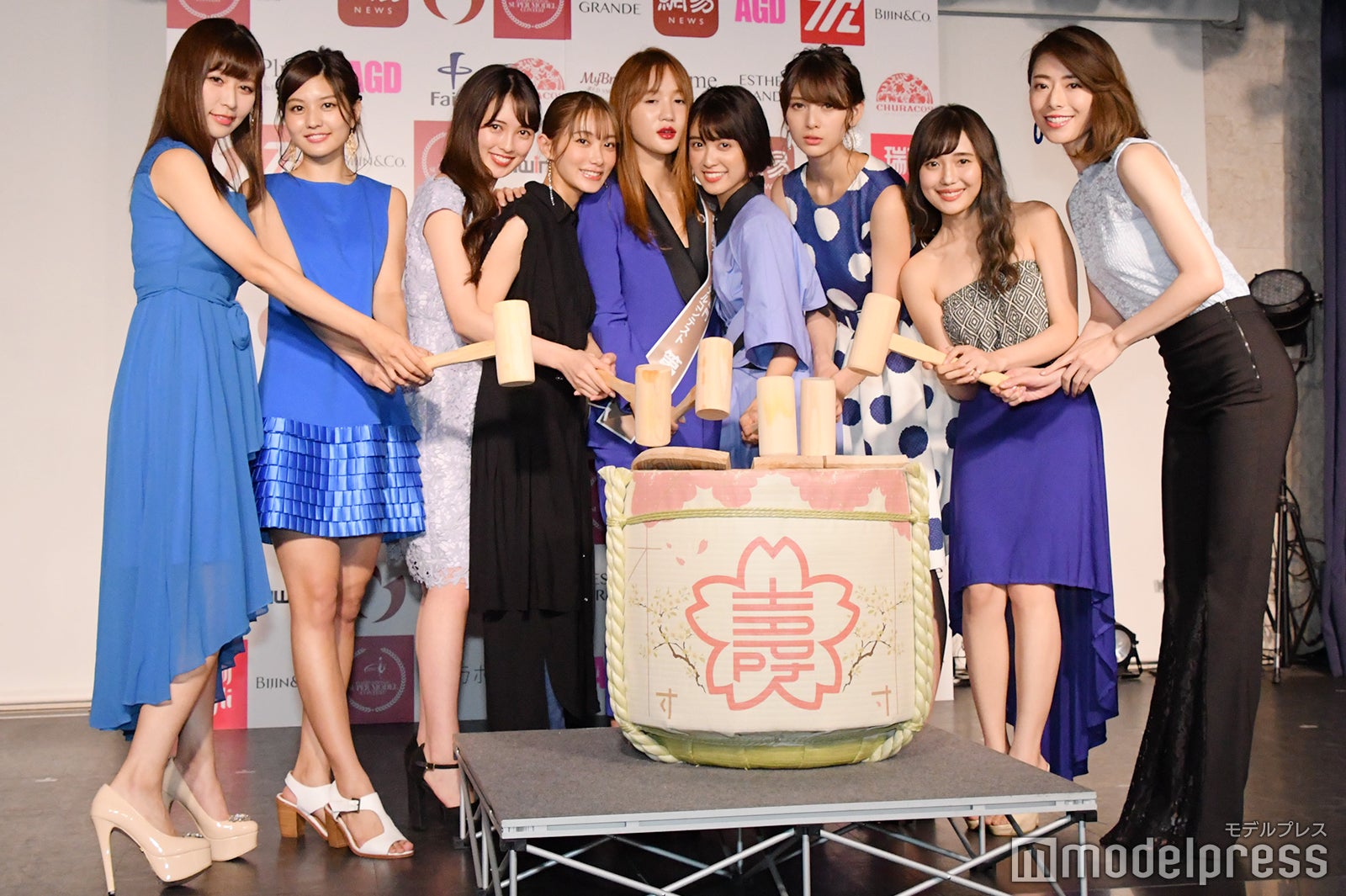 宮崎彩、林ゆめ、宮内理沙、楢葉ももな、ファンスーダン、松本愛、アンジェラ芽衣、森ニーナ、丸尾歩 （C）モデルプレス