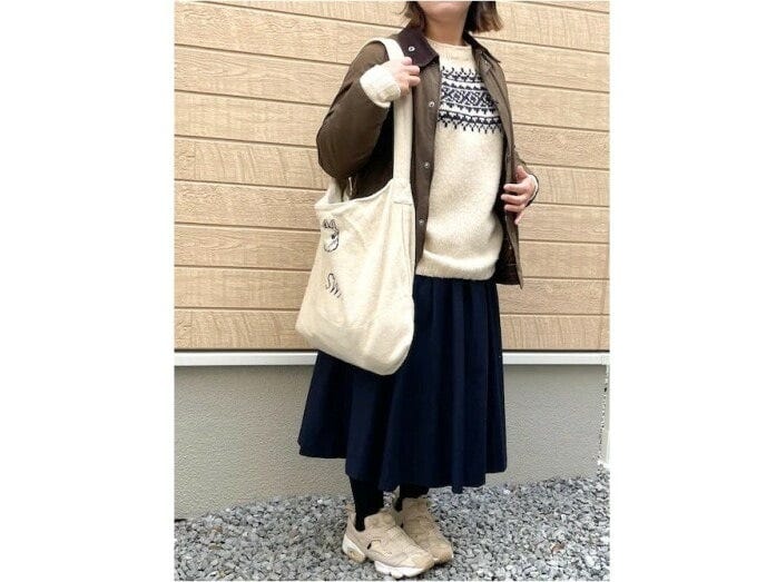 冬らしさ満点のニットと合わせてあったかコーデに 出典:WEAR