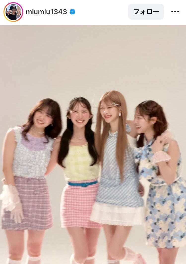 （左から）下尾みう、長友彩海、千葉恵里、山内瑞葵／下尾みうInstagramより