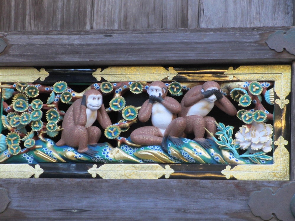 日光で一番有名な見ざる・言わざる・聞かざるは、誰でも知っているほどの文化財でしょう（提供画像）