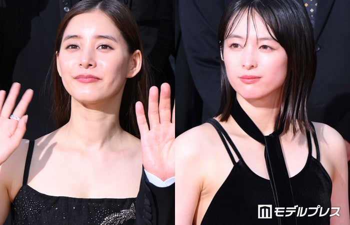 清野菜名、初レカペで大胆肌見せ 新木優子は美デコルテ披露のキャミドレス姿【「キングダム 大将軍の帰還」ワールドプレミアレッドカーペットイベント】