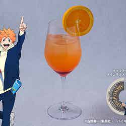 オリジナルコラボドリンク注文特典のワイングラスマーカー(C)古舘春一/集英社・「ハイキュー!!」製作委員会