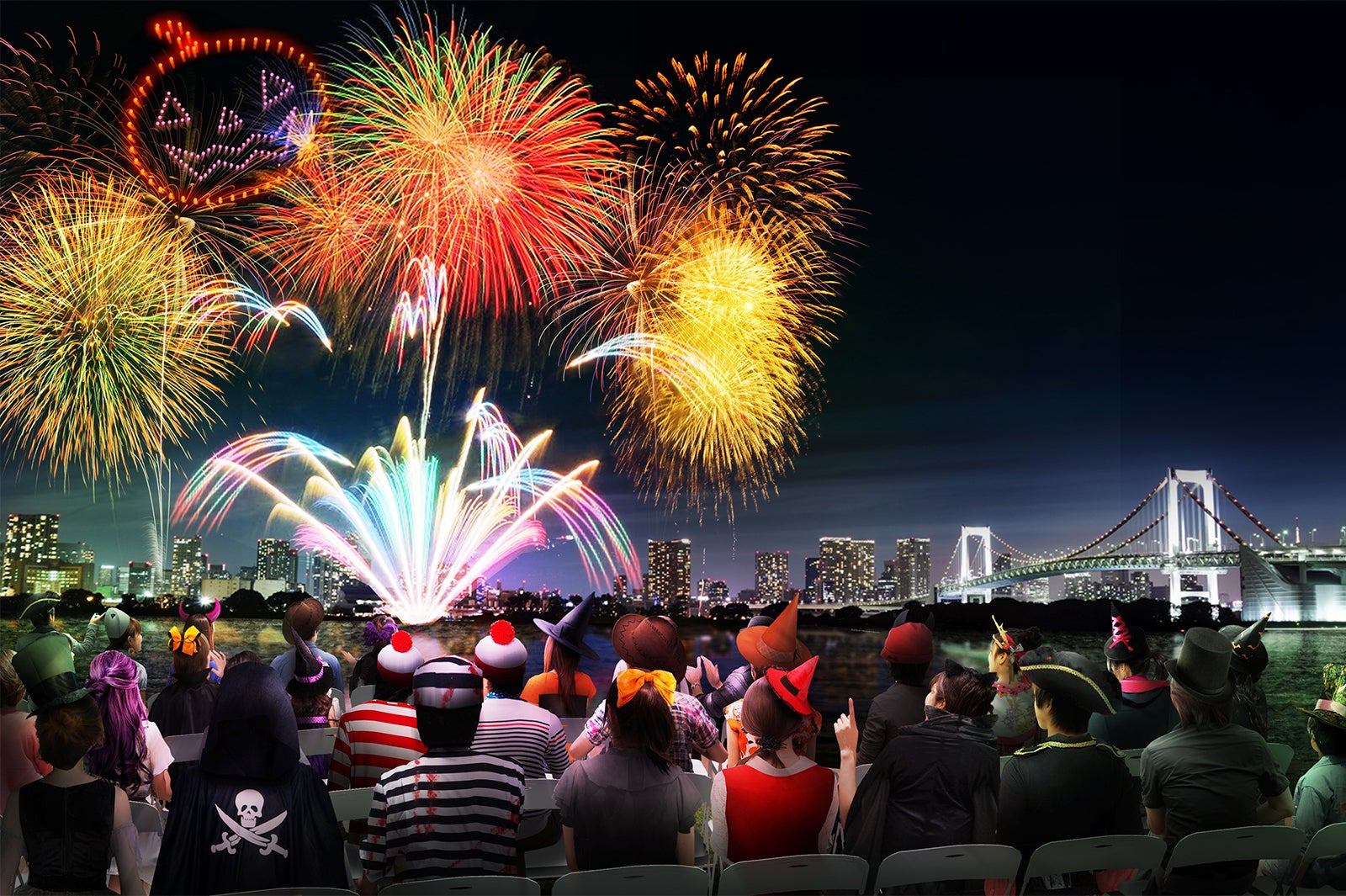 “花火×ハロウィン”「お台場海上芸術花火祭 2017」開催、最高のロケーションで音楽×花火がシンクロ