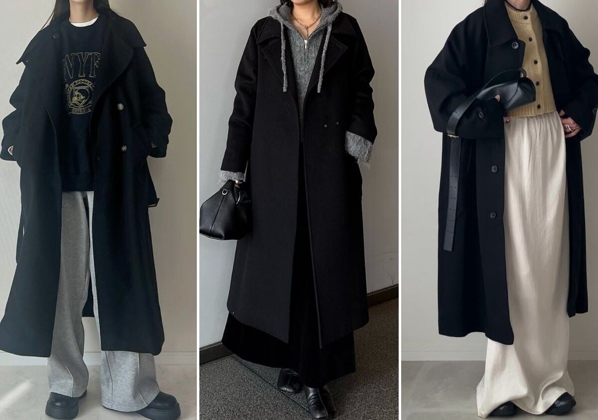 冬のカジュアルコーデを格上げ！上品＆着やせも叶う♡大人女子の黒ロングコート着こなし術