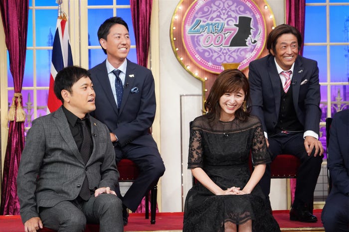 (前列左から)有田哲平、宇賀なつみ(後列左から)福田充徳、堀内健(C)日本テレビ