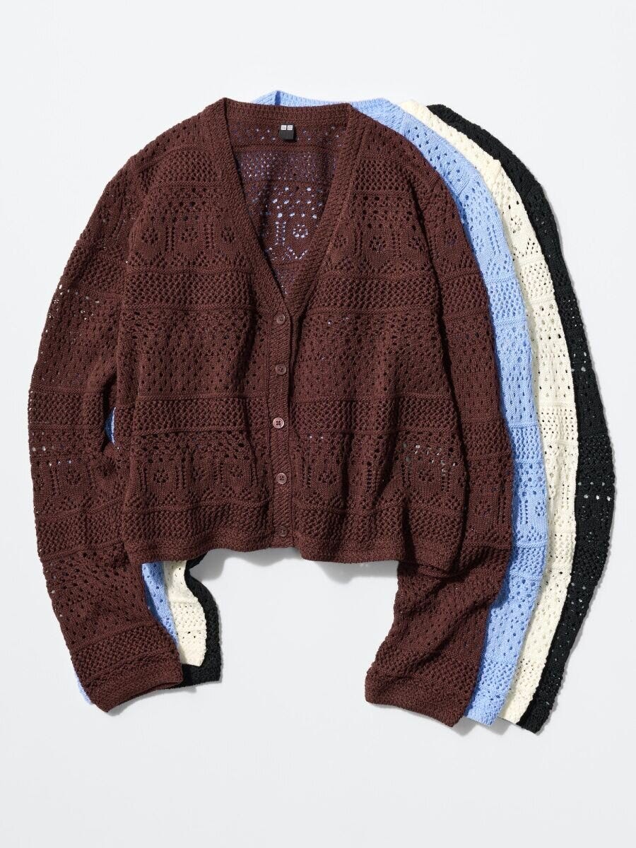 2026ユニクロ春夏大人女性おすすめクロシェVネックカーディガン