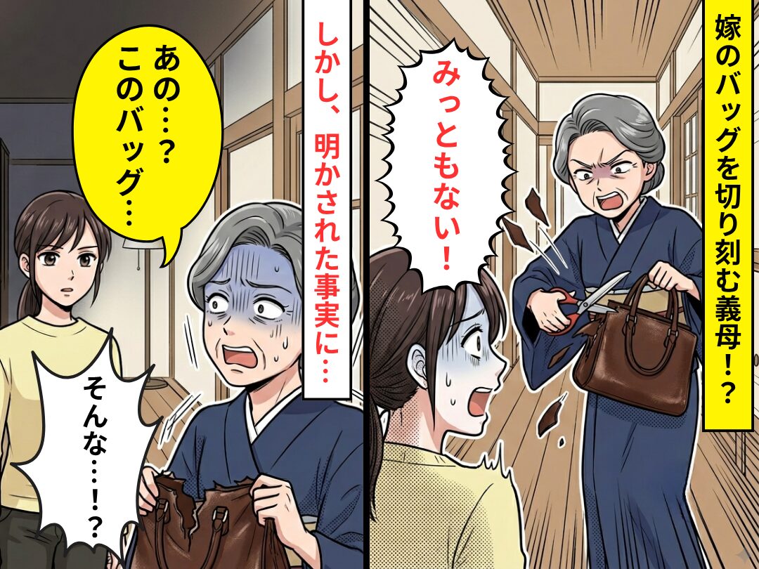 嫁のバッグを「みっともない」切り刻む義母！？しかし⇒嫁「このバッグ…？」まさかの事実に、義母「そんな…！？」