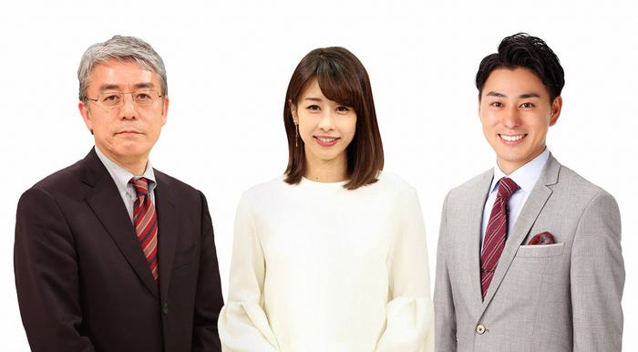 風間晋、加藤綾子、木村拓也/『Live News it!』(C)フジテレビ
