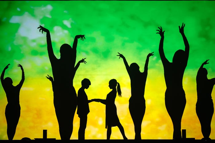 影絵ダンスパフォーマンス「欅坂46 3rd YEAR ANNIVERSARY LIVE」/撮影:上山陽介