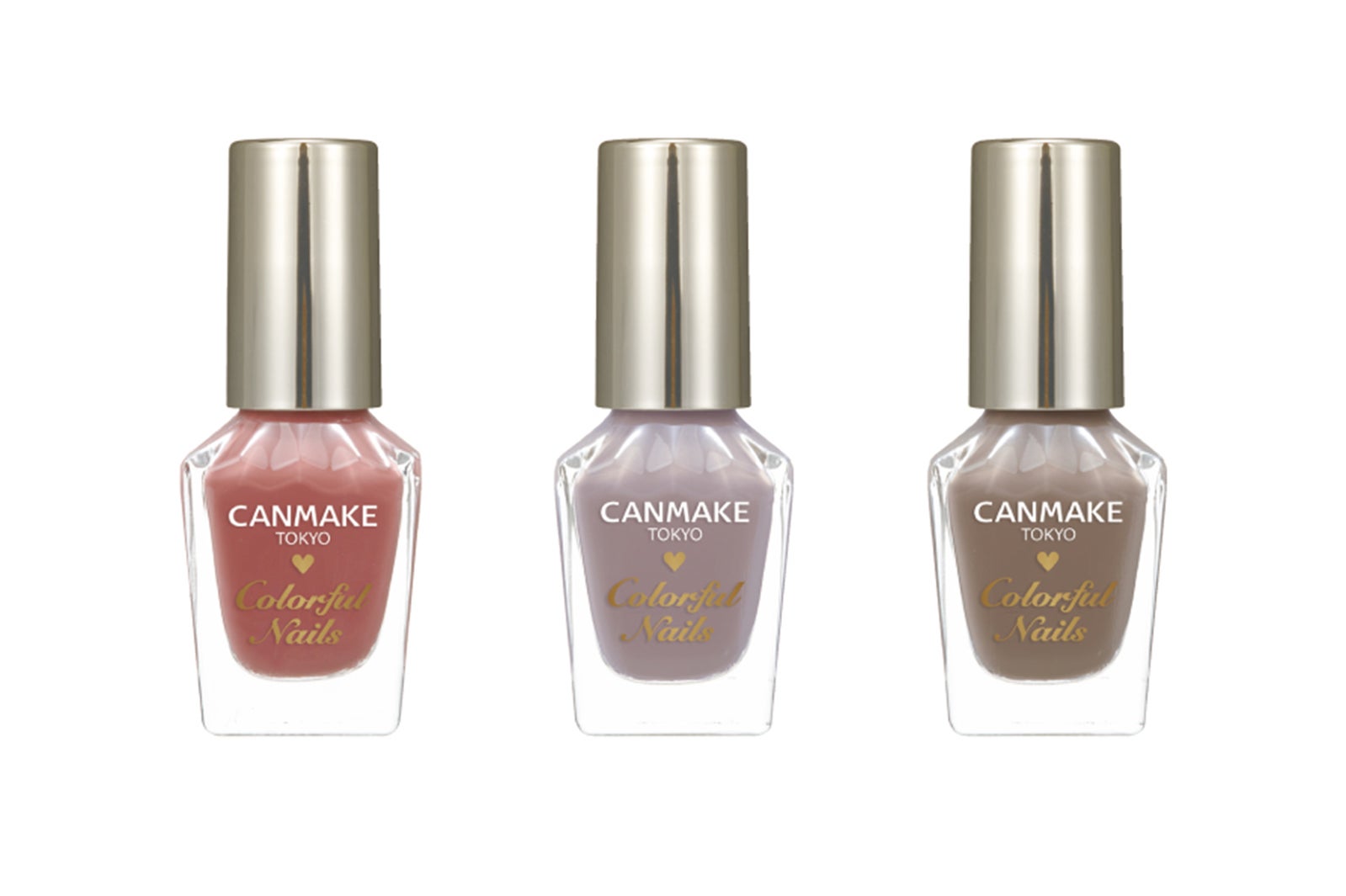 （左から）「カラフルネイルズN43 ラズベリーガナッシュ」「同N44 シックグレー」「同N45 アールグレー」＜すべて限定色＞ （画像提供：株式会社井田ラボラトリーズ）