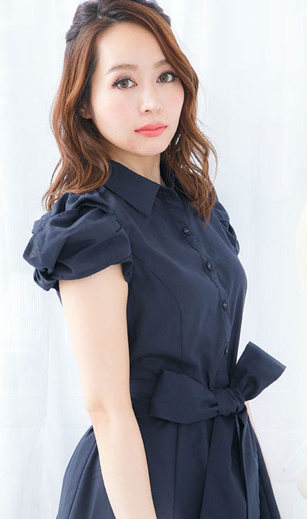 2wayウエストリボン☆ねじりデザイン袖シャツフレアワンピース「神戸レタス」2990円(税込)/画像提供:神戸レタス