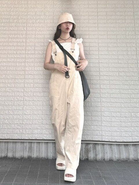 サロペット　コーデ　夏