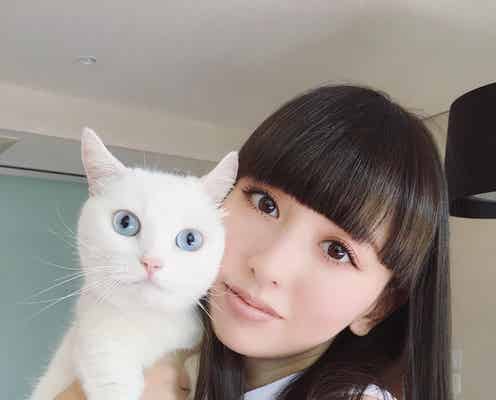 【美女とペット】鈴木えみの愛猫「ダニョ」の可愛さがとまらない!真っ白ふわふわボディにキュン