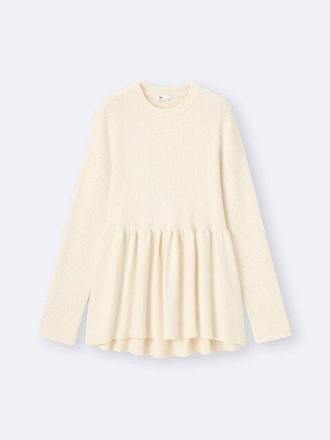GUのペプラムニットプルオーバー