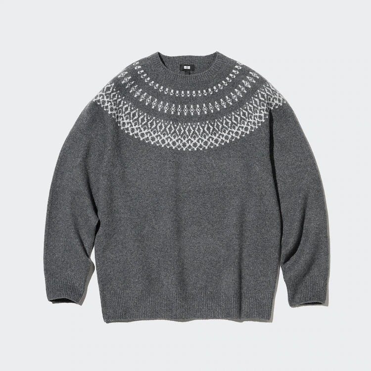 ユニクロ　uniqlo　おすすめ　オススメ　コスパ　2022　冬　メンズ　ニット　セーター　3Dスフレヤーンクルーネックセーター　3Dニット　クルーネック　フェアアイル