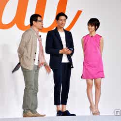 左から:赤坂泰彦、剛力彩芽、伊勢谷友介