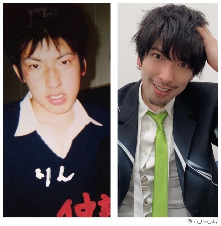 EXITりんたろー。、中3と現在の比較写真に「黒髪最強」「昔も今もイケメン」の声
