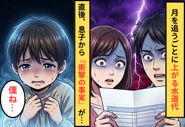 月を追うごとにナゼか高くなる水道代！？だが「僕ね…」息子が体を震わせながら語った【真相】に…妻「えっ？」