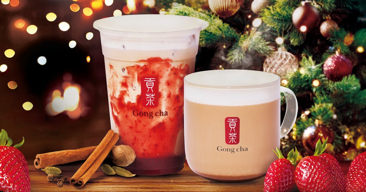 ゴンチャ新作「メリースパイス ストロベリー ミルクティー」5種のスパイス＆ベリー風味のクリスマスティー